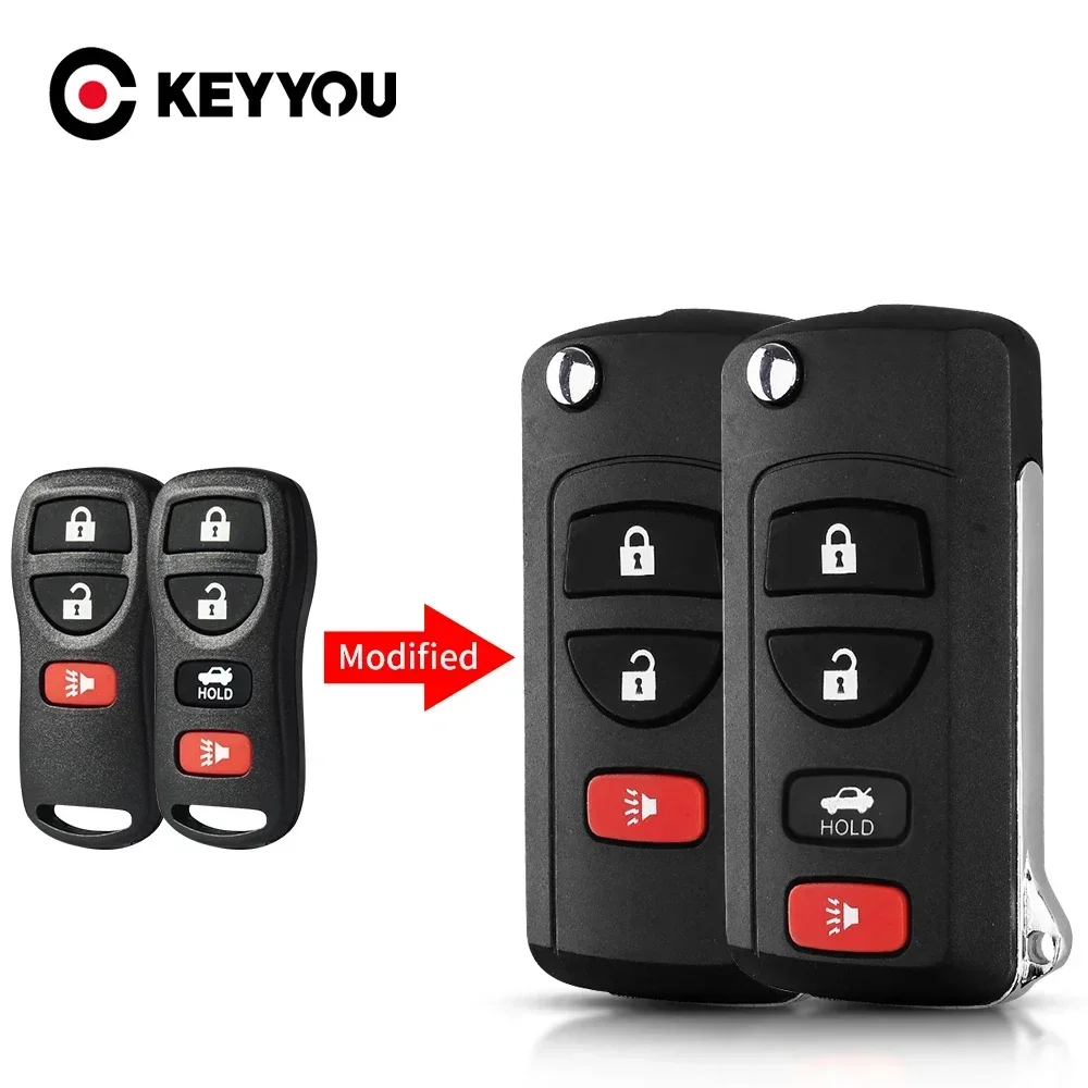 Фото KEYYOU модифицированный складной чехол с дистанционным управлением 3/4 BNT для Nissan Armada Xterra Pathfinder Frontier Quest Titan Murano №1