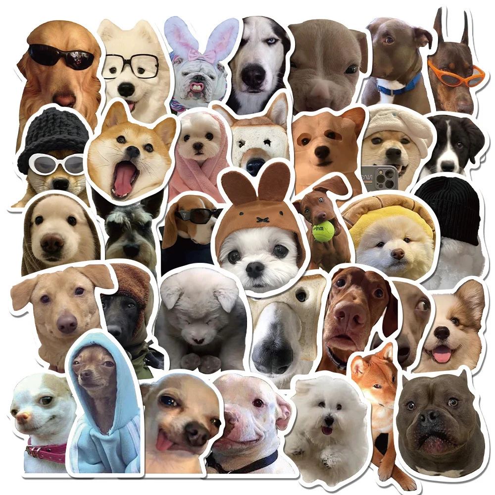 

10/30/50PCS New DIY Dog Cartoon Personality Creative Computer Luggage Water CupBed Chair Decoration Waterproof Sticker Wholesale