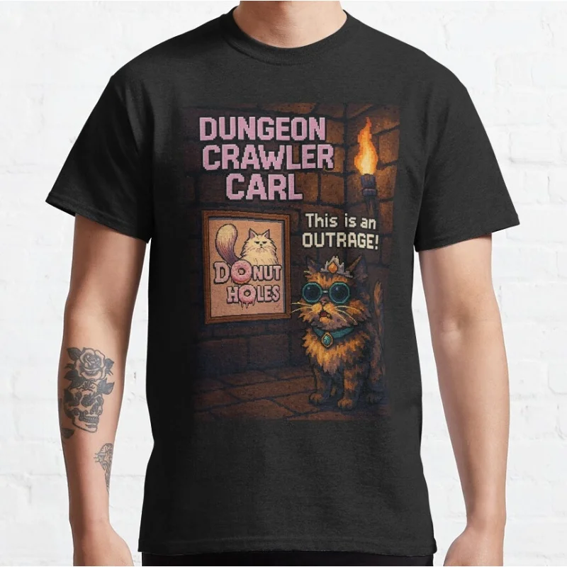 Фото Футболка с принтом Princess Donut's Pixel Outrage Sic-Fi Dungeon Crawler Carl, подарок для любителей книг, забавная футболка с мультяшным рисунком, одежда в стиле Y2K №1