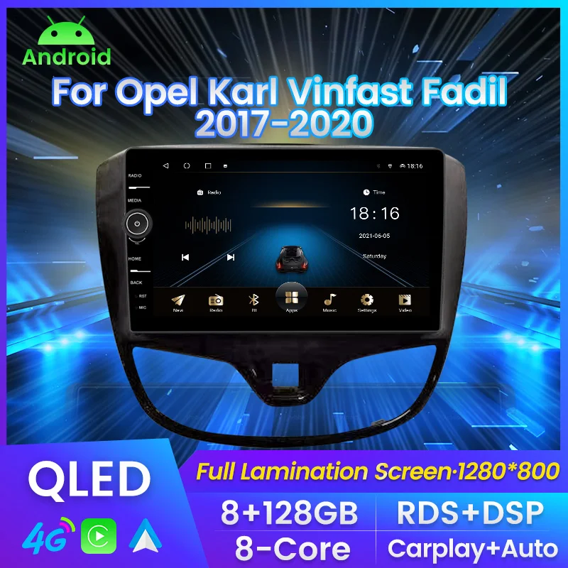 Фото Автомобильный радиоприемник 2DIN Android 11 для Opel Карла для Opel Vinfast 2017 + GPS-навигация стереоприемник автомобильный радиоприемник автомобильный мультимедийный плеер №1