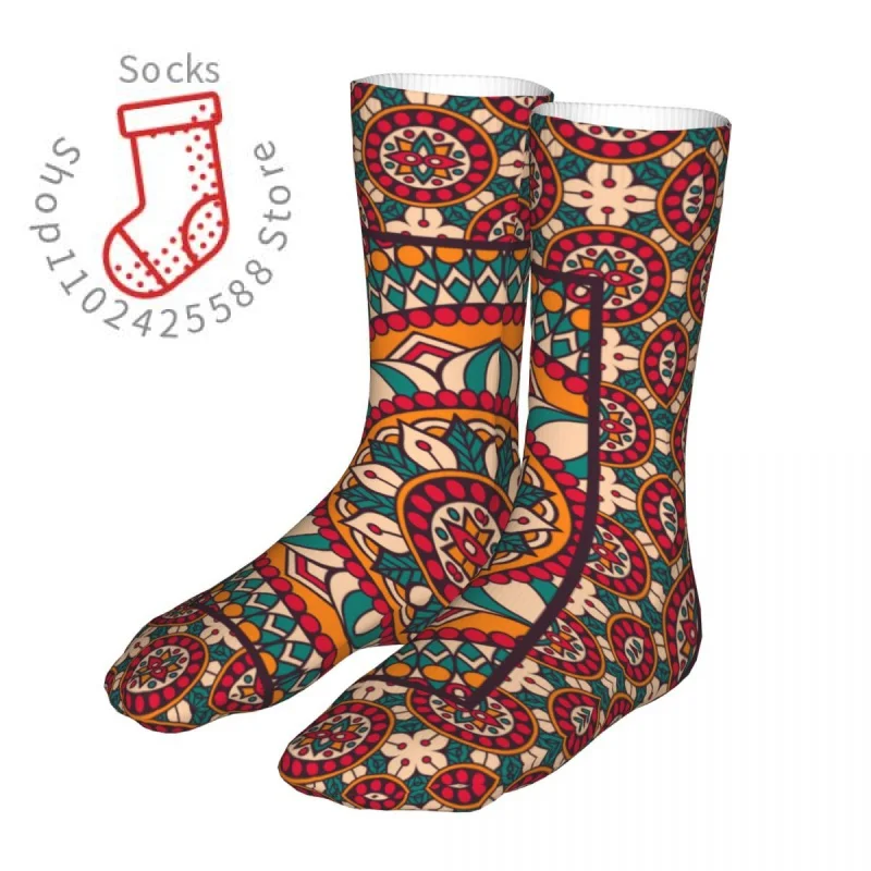 

Geometric Vintage Pattern Socks Men& Women's Polyester Fashion Bohemian Socks Hip Hop Four-season universal Socks Gift