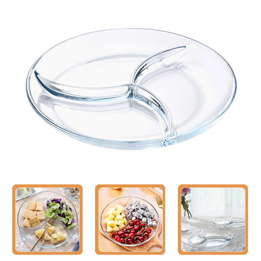 

Serving Tray Plate Portion Snack Control Divided Candy Platesfruitplatter Bariatric Box Glasssnack Nut Platters Clear Appetizer
