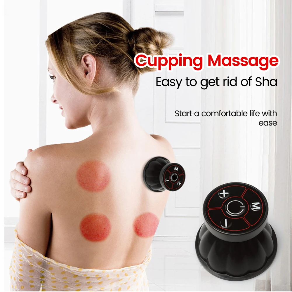 

EMS электрические банки для терапии, силиконовые присоски для соскабливания тела, низкочастотный массажер для спины Guasha для снижения веса и ...