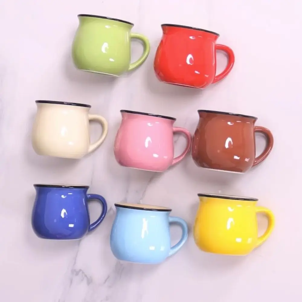 

1Pc 175ml Retro Mugs Cups Ceramic Cup Big Belly Cup Camping Outdoor Tea Coffee Hot Pot Cream 6.5cm
