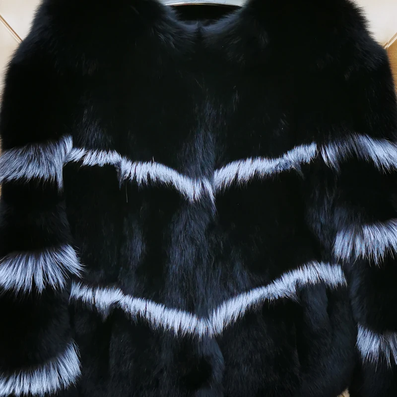 New Style 100% Real Silver Fox Fur Coat Jacket Women's Winter Warm Luxury Coat High Quality Fur Tank Top Sizes Customizable enlarge