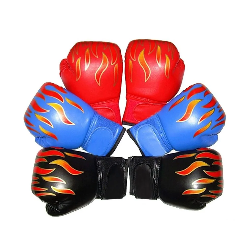 2pc Kids Children Boxing Gloves Professional Flame Mesh Breathable Train Glove Professional child Breathable Sparring mma Glove