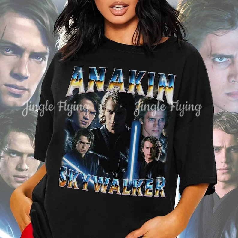 Пирсинг глаз Анакин Скайуокер винтажная футболка с рисунком Homage Bootleg рэп рубашка