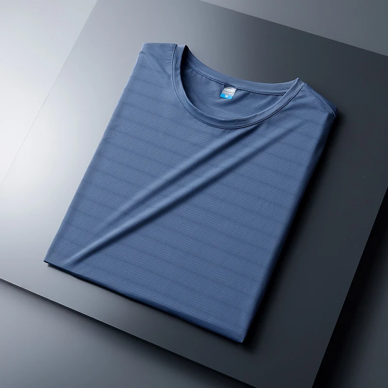 

Summer Short Sleeve T-shirt Men's Ice Mesh Breathable Loose Running Sports Fitness T-shirt Quick Dry Clothes Air Conditioner