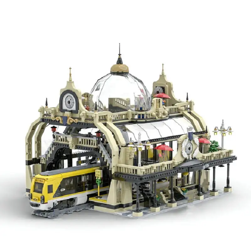 

Modular Building Blocks Models Train Station: Studgate 89104 Bricks Technical Set Creative Cities Series Toys Gifts For Children