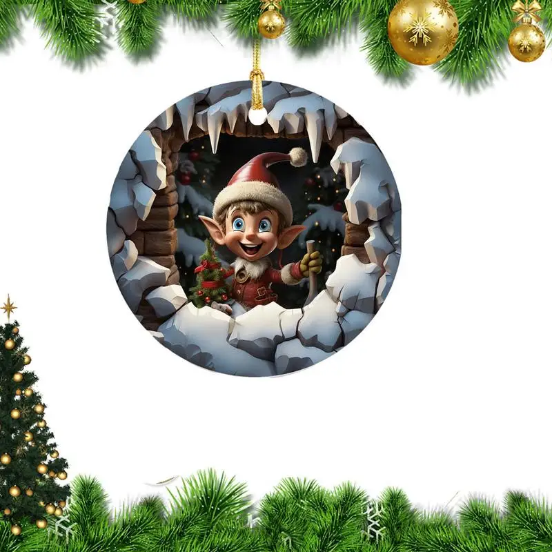 Плоские рождественские украшения акриловые 3D визуальные эффекты тематические