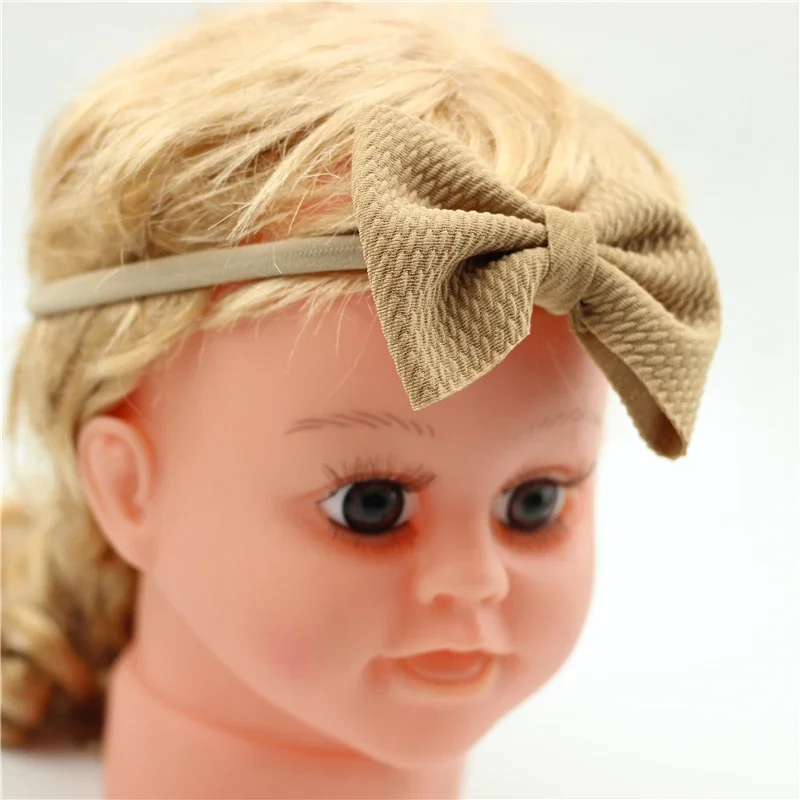 

Tie Newborn Hairbows Messy Bow Headwrap Fit All Baby Fabric Soft Bow Headband Nylon Headband Bebes Top Bow Knot Infant Turban