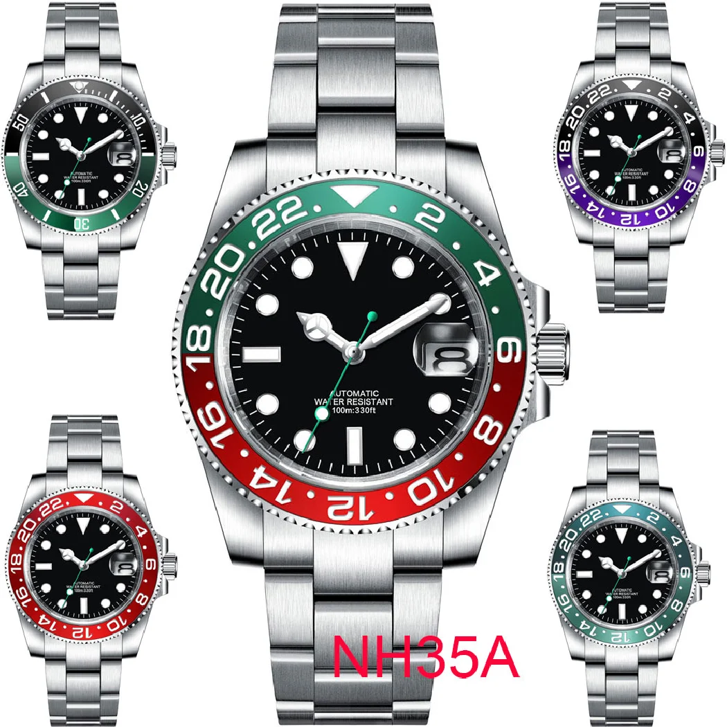 

Мужские автоматические часы с черным циферблатом, 40 мм