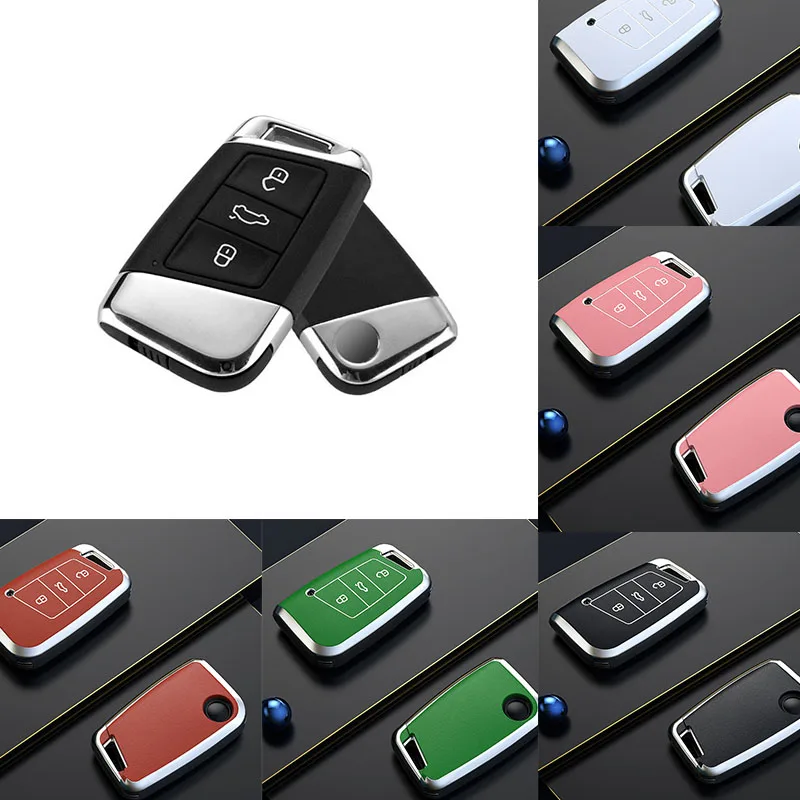 

NEW TPU Car Remote Key Case Cover Fob For Volkswagen VW Magotan Passat B8 Golf For Skoda Superb A7 Auto Accessories