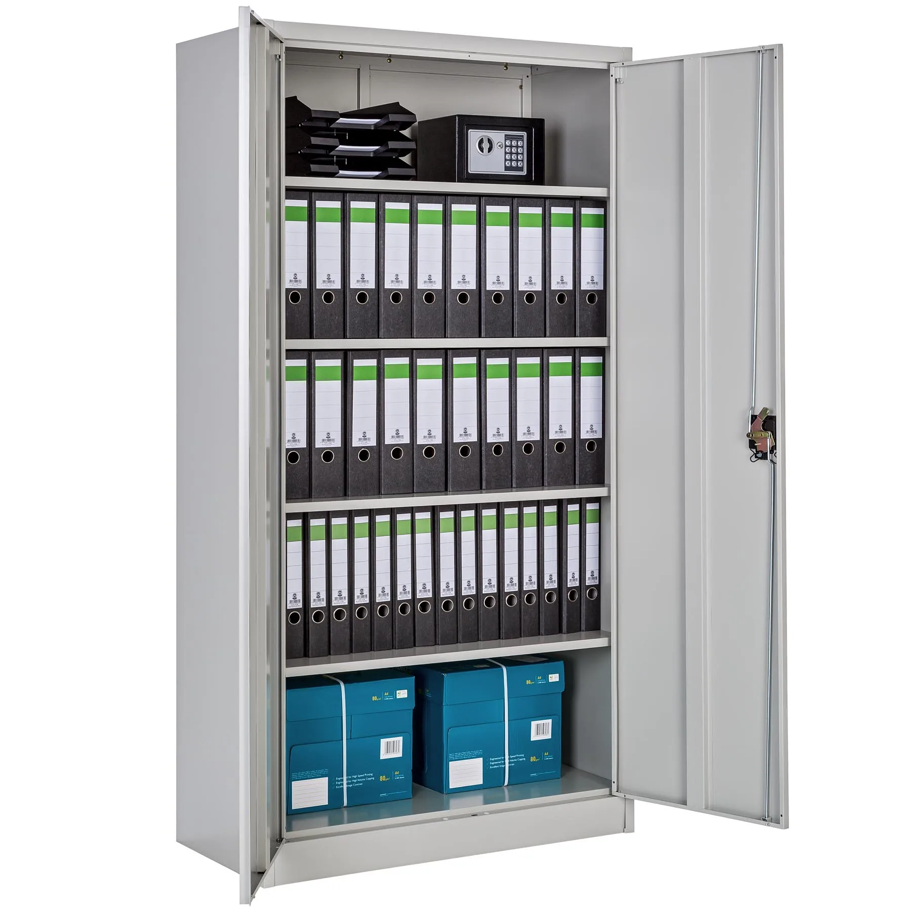 Tectake 6x metal cabinet 5 levels-Gray | Filing Cabinets
