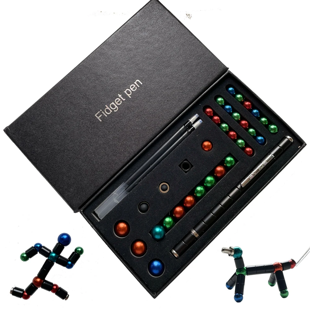 

Colorful Decompression Fidget Pen Creative Magnet Magnetic Pen Set for Kids Student Teacher Gift Stationery School Supplies