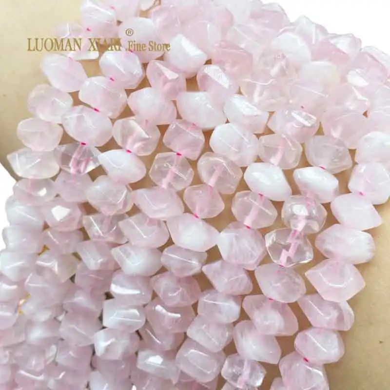 

6x11MM AA Natural Rose Quartz Gemstone Special Cut Loose Spacer Beads for Jewelry Making DIY Bracelet Earrings Accessories