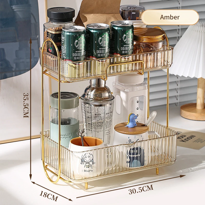 

Double Layer Cup Shelf Desktop Storage Box