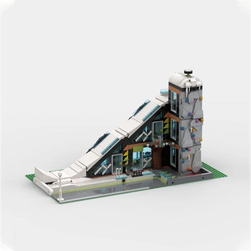 Городской зимний уличный вид лыжный и альпинистский центр перевернутый угол