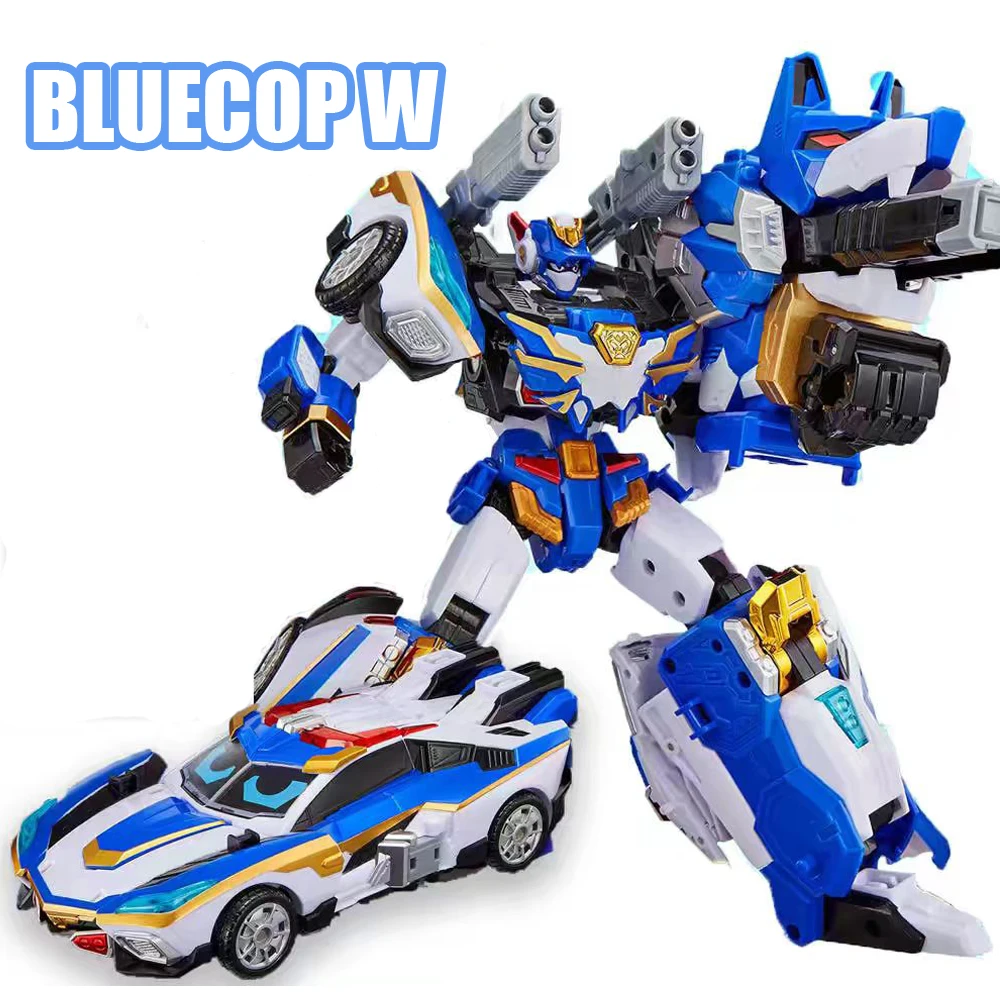Фото Металлическая машинка-трансформер Cardbot S BLUE COP W, игрушка-фигурка, модель из АБС-пластика, подарок для детей №1