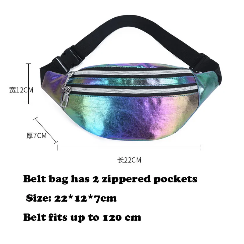 Поясная голографическая сумка для женщин забавный кошелек из искусственной кожи