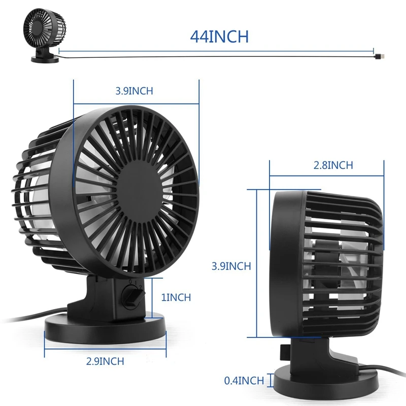 

Personal Mini USB Fan Noiseless Table Desk Fan With Dual Blades For Home Office Desktop(2 Gears) Black