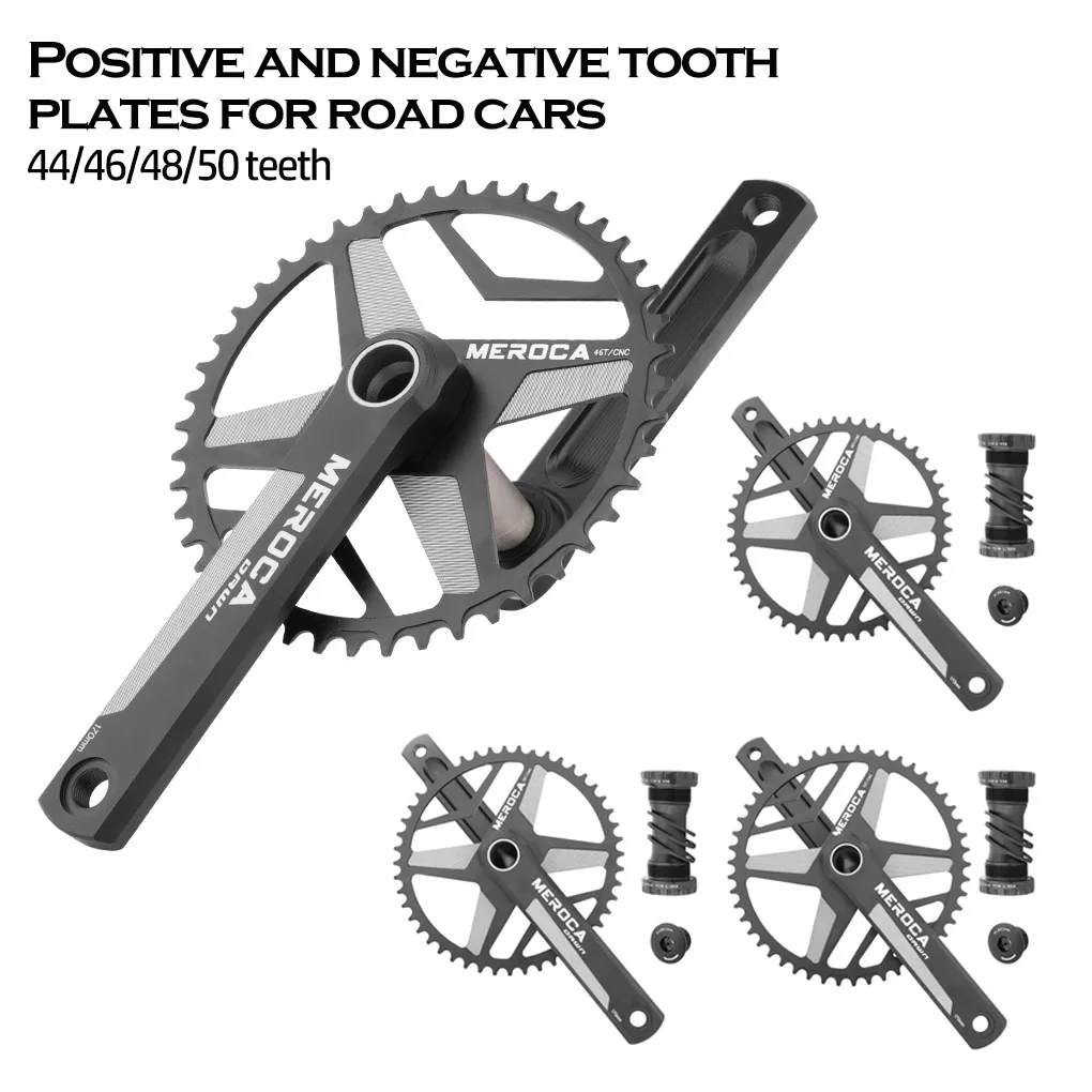 

44 46 48 50T Road Bike Crank Set Bike Crankset Aluminum Alloy Positive Negative Gear Sprocket Wheel with Bottom Bracket