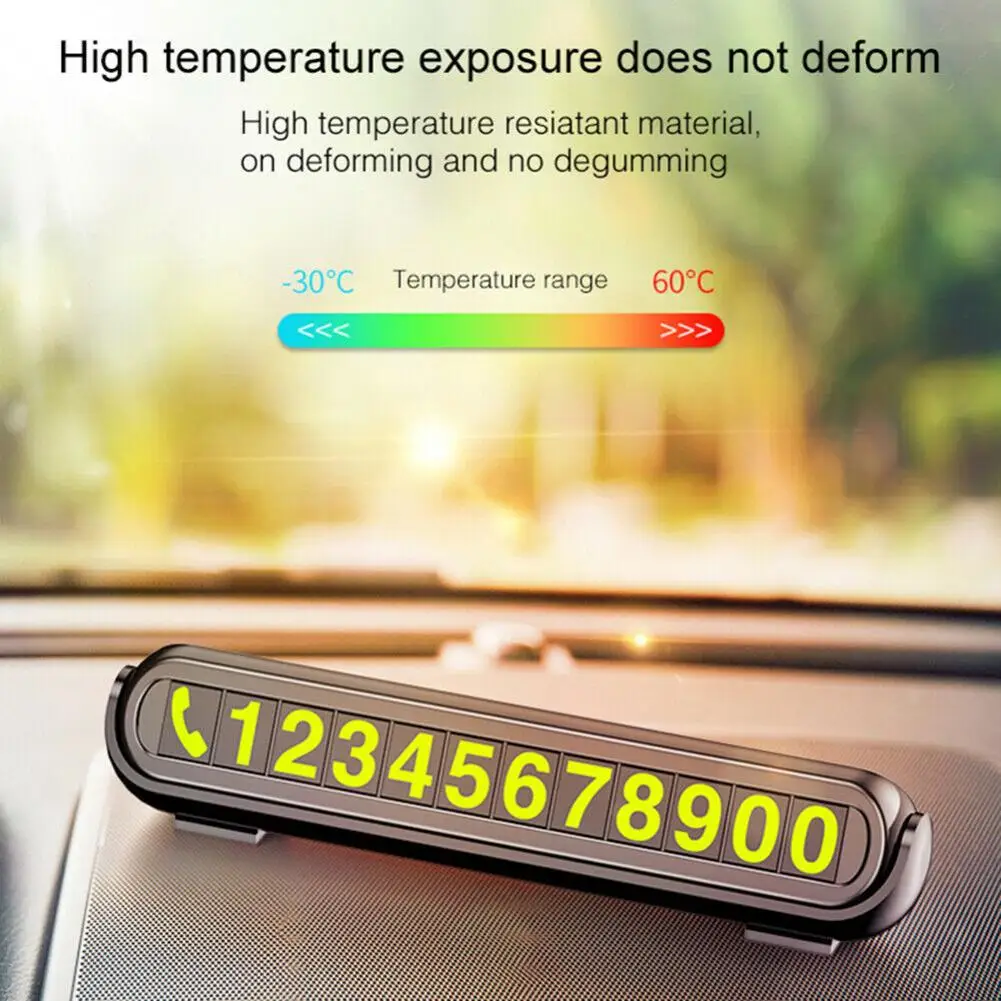 

Luminous Car Temporary Parking Card Styling Phone Number Card Plate Aromatherapy Auto Interior Accessories