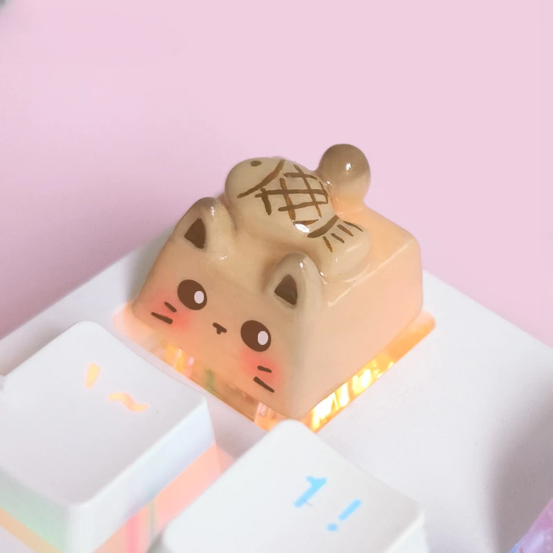 Мультяшный Кот колпачок для клавиатуры 3D Одиночная печать милый кот крест осевой