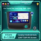 JUSTNAVI QT10 автомобильный радиоприемник 8G 128G Android 10 мультимедийный 7 ''для Toyota Vitz Yaris, Echo 1999-2005 Carplay Авто Стерео GPS 1280*720P