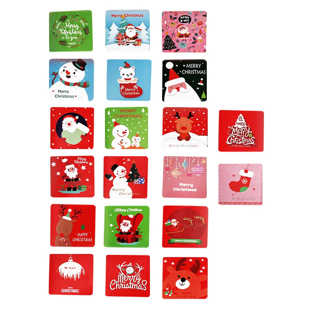 

20 Pcs Christmas Card Xmas Elements Cards Festival Delicate DIY Themed Paper Pattern