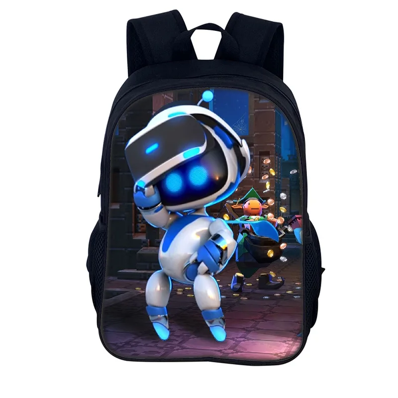 Фото Astro bot студенческая сумка для книг, школьные рюкзаки с 3D принтом, оксфордские водонепроницаемые рюкзаки для мальчиков и девочек, дорожные студенческие рюкзаки №3