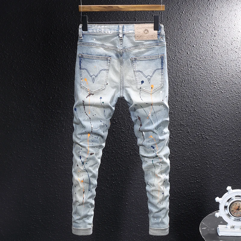 Дизайнерские модные новые джинсы с вышитыми буквами потертые ностальгические