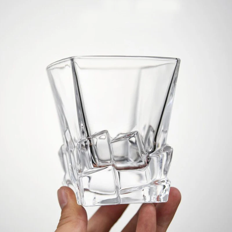 

Bar Drinkware Hot Thick Bottom Crystal Glass Whiskey Glass Brandy Creative Foreign Wine Glass Cylindrical Irregular Beer Glass