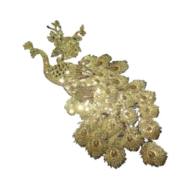 1 шт. золотые блестки аппликация Феникса вышивка одежды тканевая наклейка