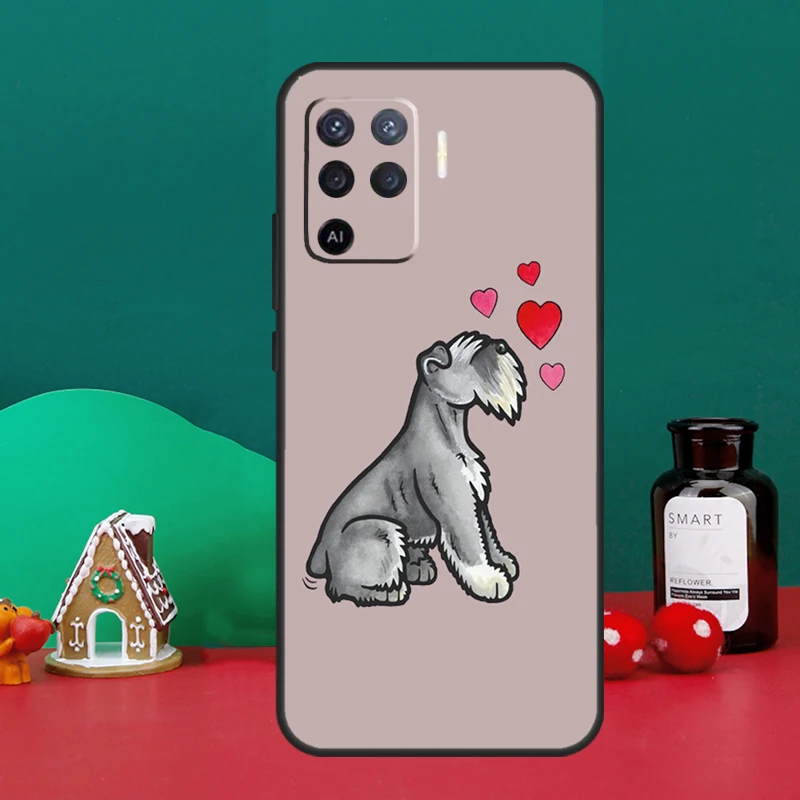 Мультяшная собака шнауцера для OPPO A96 A76 A16 A17 A57 A77 A15 A52 A72 A5 A9 A53 A91 A79 A58 A78 A98 A94 A74 A54