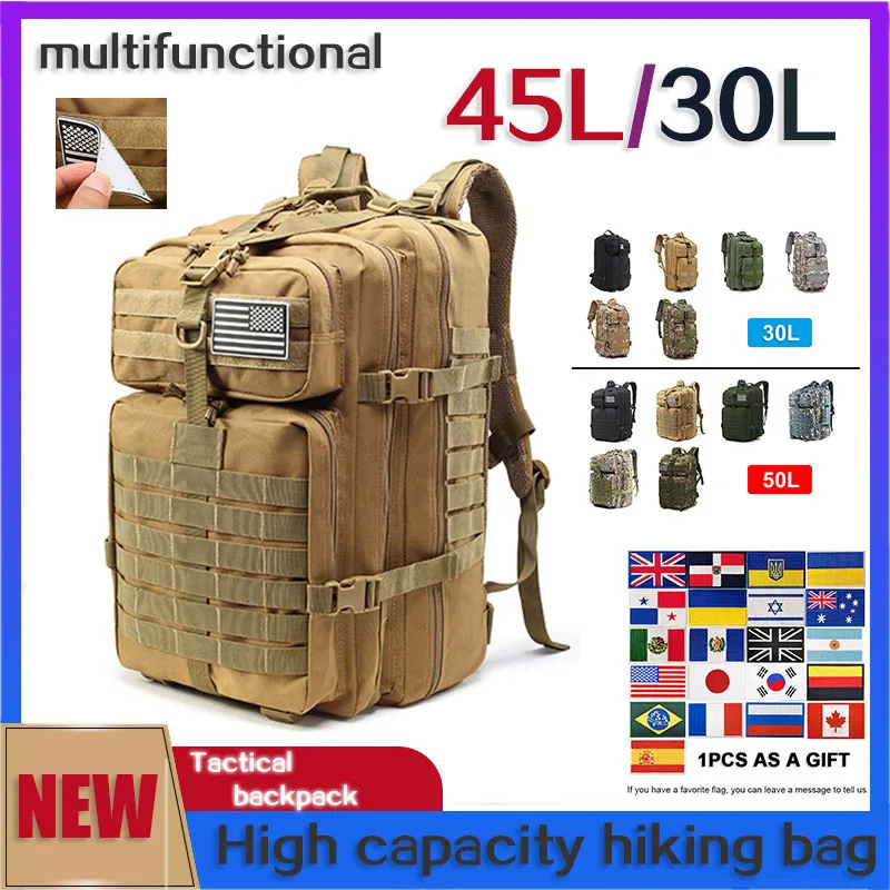 

30L 50L Men Military Backpack Black Python Army Tactical Rucksack Outdoor Softback Camping Fishing Bag Hiking Hunting Pack
