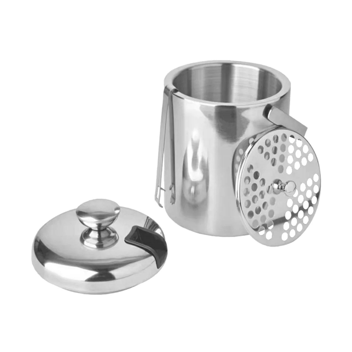 

Insulated Ice Bucket with Lid Double Walled Ice Bucket with Ice Tongs Compartment Ice-Cube Container Buckets