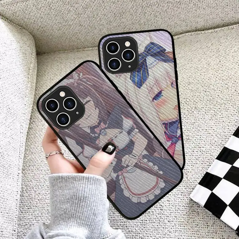 

RuiCaiCa NEKOPARA Phone Case Hard Leather Case for iPhone 11 12 13 Mini Pro Max 8 7 Plus SE 2020 X XR XS Coque