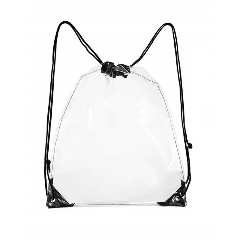 

Clear Drawstring Bag Transparent PVC Stadium Approved Drawstring Backpack For Work Sports
