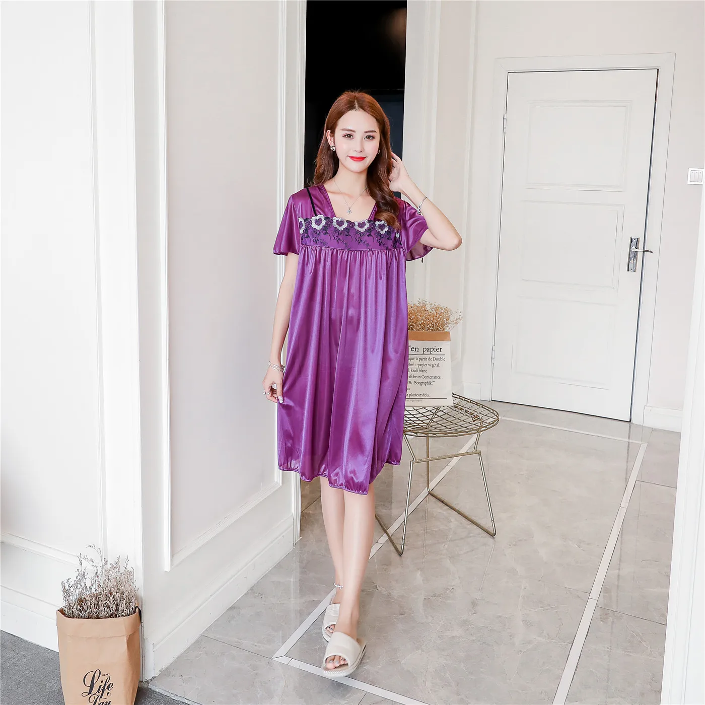 Женская ночная рубашка сексуальная одежда для сна свадебная кружевная ночное