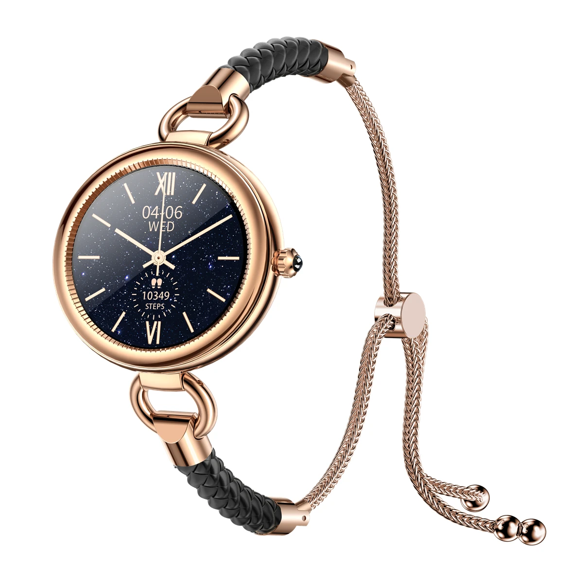 

Uhoofit GT01 Smart Watch For Women Smart Bracelet Touch Screen Leather Rhinestone Strap Waterproof Health Monitor Wristwatch