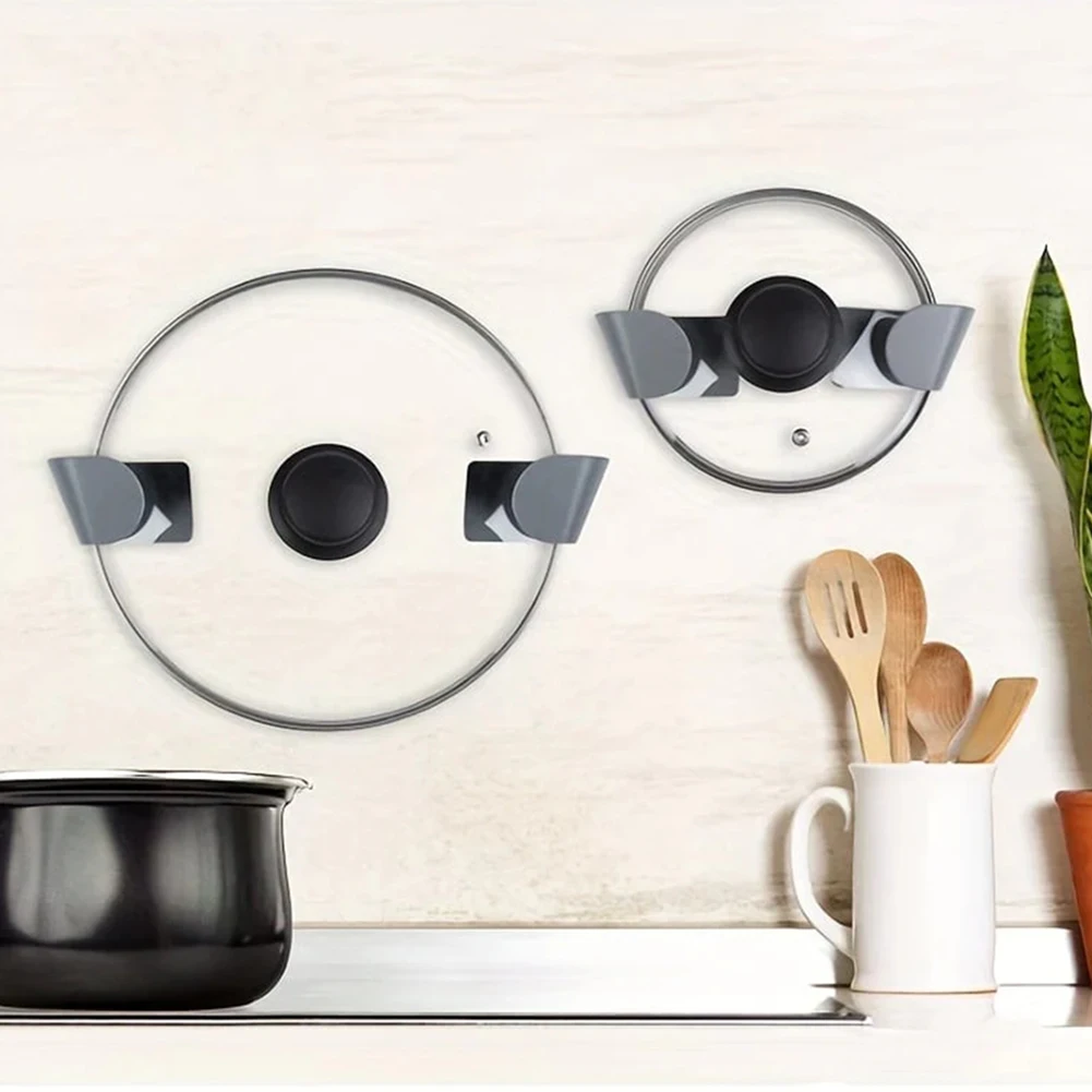 

Pot Lid Plastic Storage Rack Universal No Punching Storage Holder For Small/Large Pot Lid