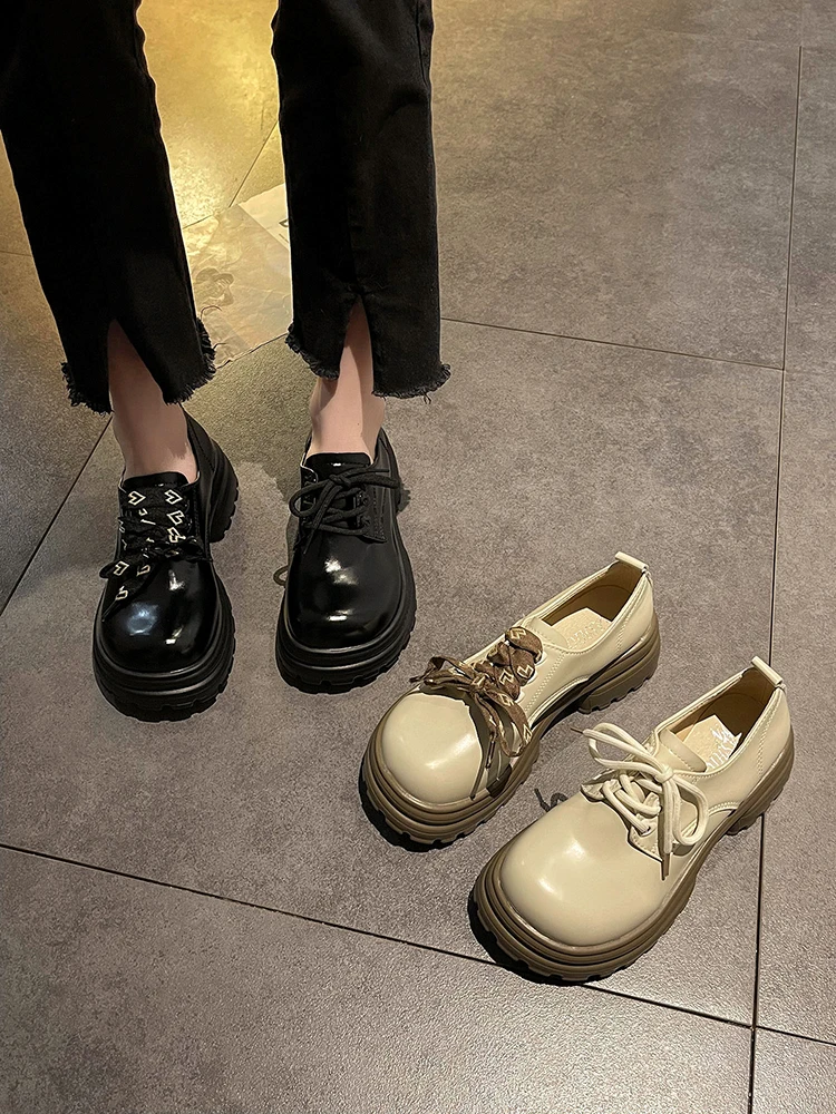 

Повседневные женские туфли с квадратным носком, лоферы на платформе с мехом, оксфорды в британском стиле, криперы, перекрестные слипоны, круглые, в стиле преппи, на лето