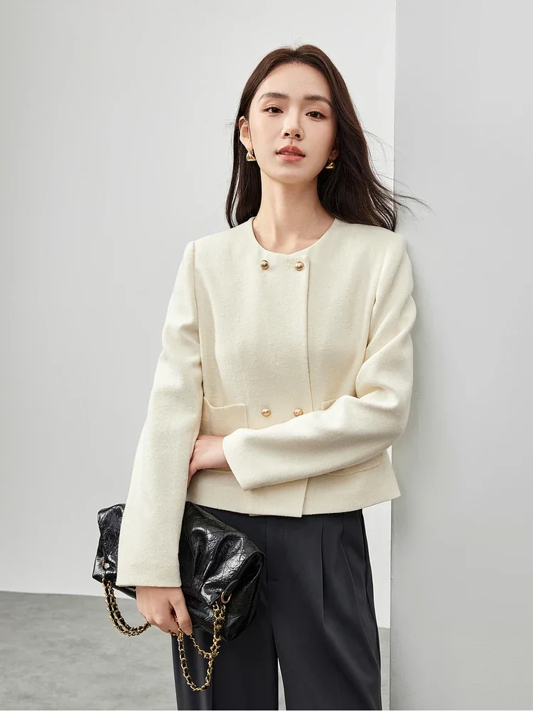 SENTUBILA Роскошные укороченные куртки женские весны 2025 года прямая металлическая