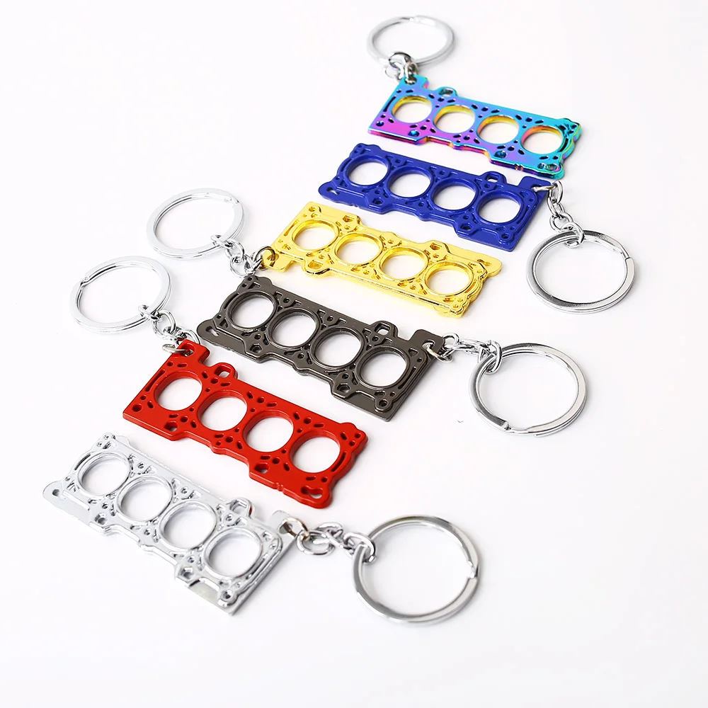 2.0T 1.8T Turbo 4 Cylinder Head Gasket Dub Metal Keychain Keyring Key Chain Ring For A4 A6 V60  Civic RS TYPE S3 RS R WRX images - 2