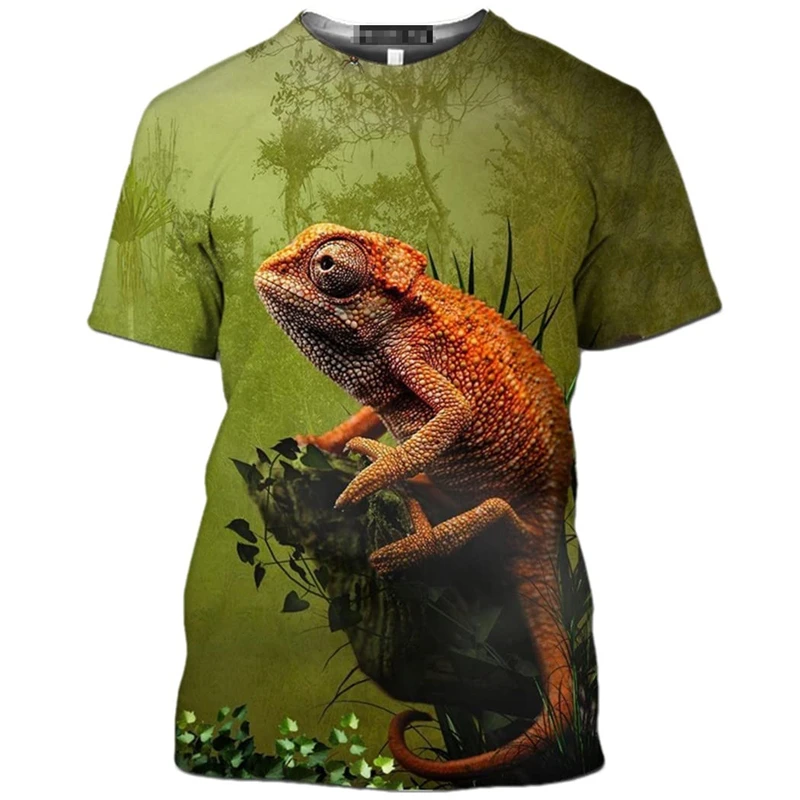 

Lizard Animel 3d Printing Graphics T Shirts Summer Men Women Causal Funny Chameleon T-Shirt Streetwear Fashion Oversized T Shirt