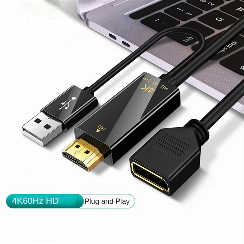 HDMI-совместимый кабель-переходник папа на мама Displayport 4K при 60 Гц