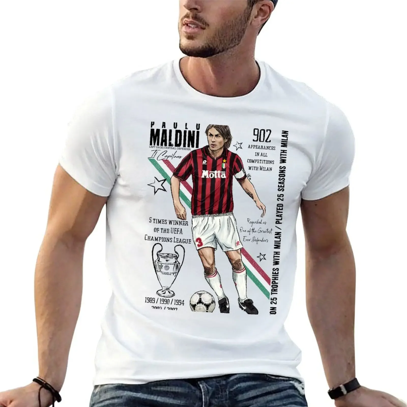 Футболка Maldini - ll Capitano футболки для летней одежды топы больших размеров мужчин