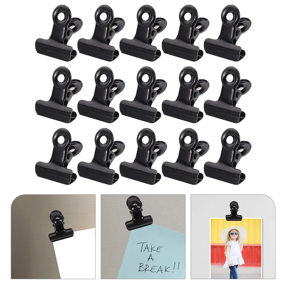 

15 Pcs Magnet Clamp Metal Clips Bulk Whiteboard Magnetic Mini Refrigerator Double Team Magnets Stainless Steel School supplies