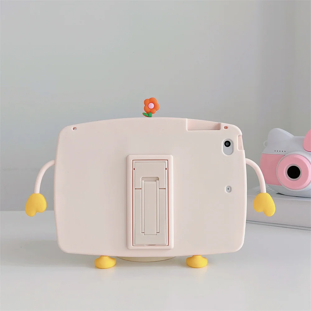 

Soft Silicon Cover For Vivo Pad 2 12.1 Inch 2023 Tablet Protective Shell Shockproof Ajustable Stand Kids Safe Cartoon Chick Case